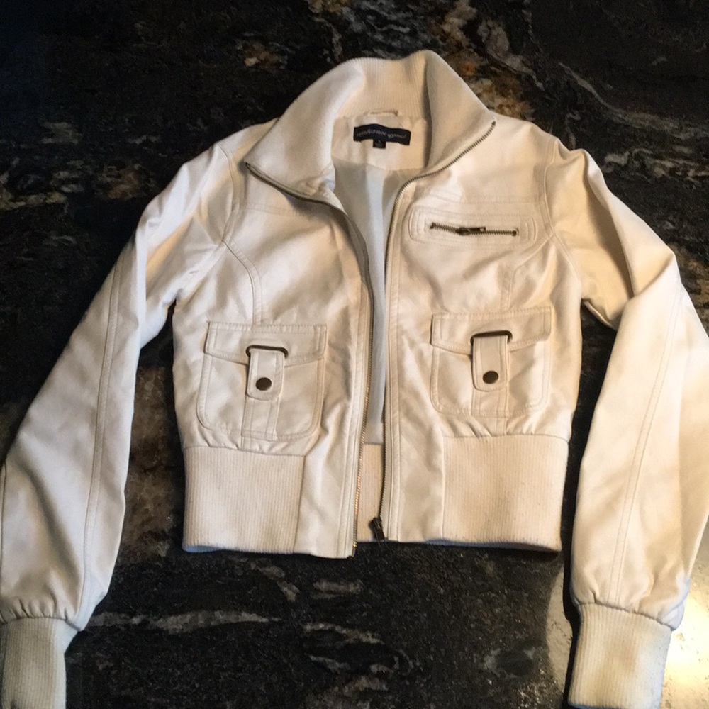 White Faux leather jacket